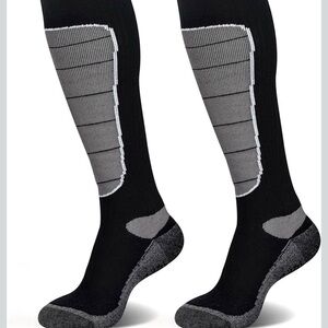 NWT Merino Wool Knee Socks XL Thermal Black & Gray Unisex Men’s Women’s